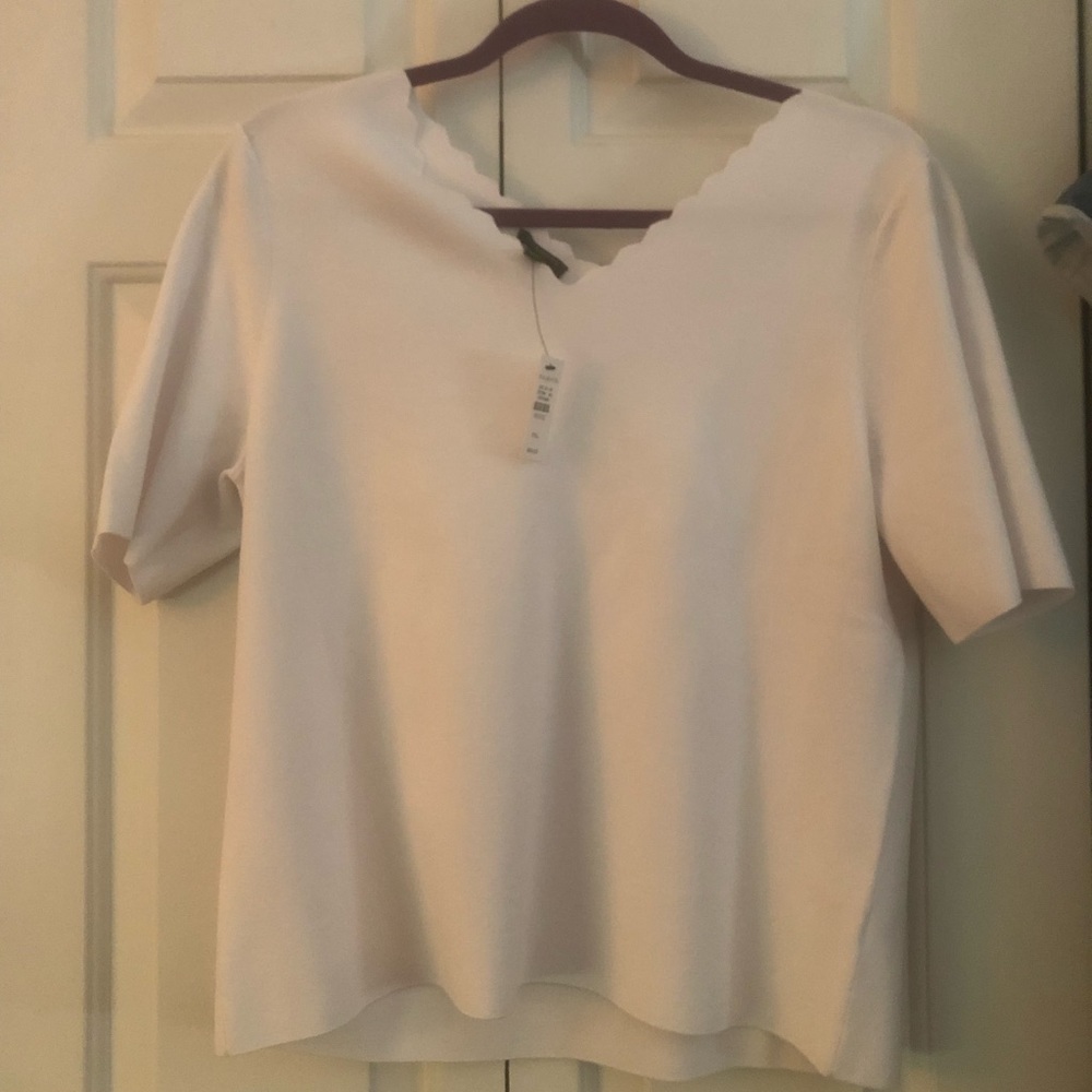 White Talbots Knitted Short Sleeve Top NWT